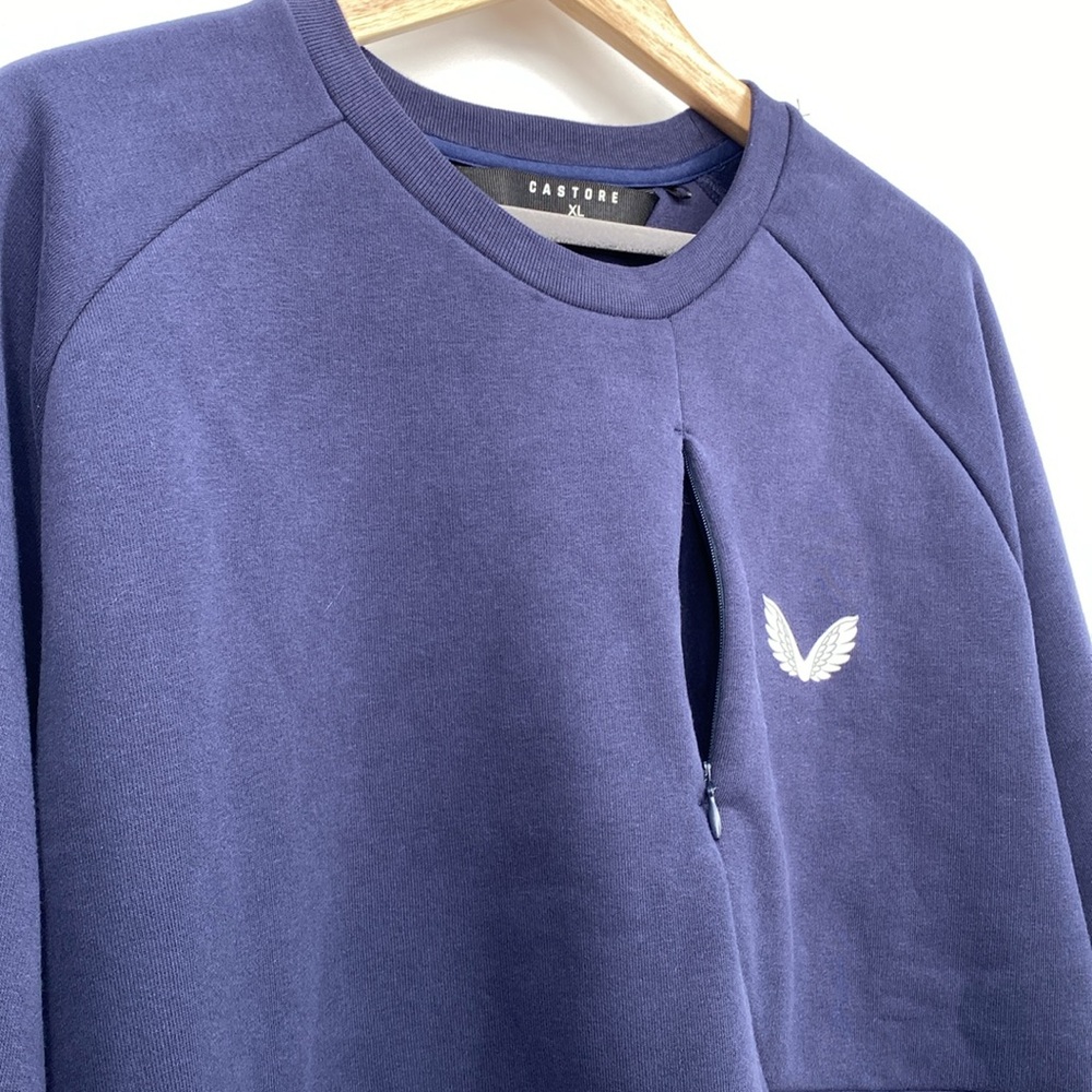 Castore Men's Crew Neck Pullover Zippered Chest Pocket Sweatshirt XL - Picture 6 of 9